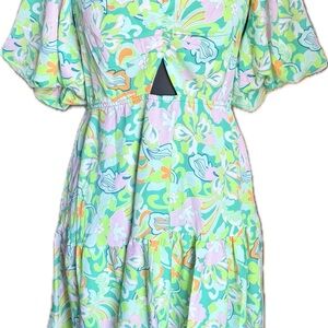 Floral Green Midi Dress